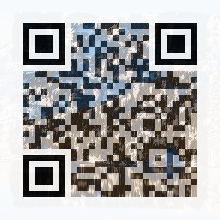 AI QR art — alpine lake at dawn — scans to QR Code Harbor