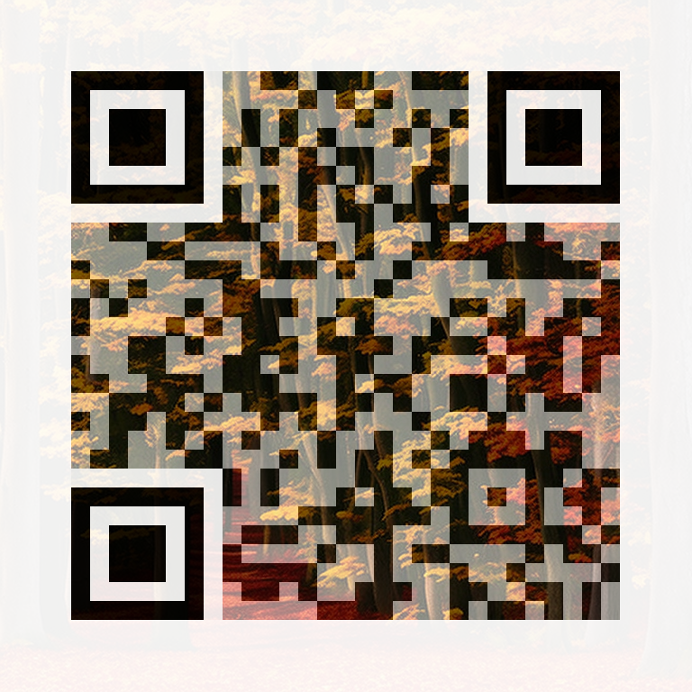 AI QR art — autumn forest — scans to QR Code Harbor
