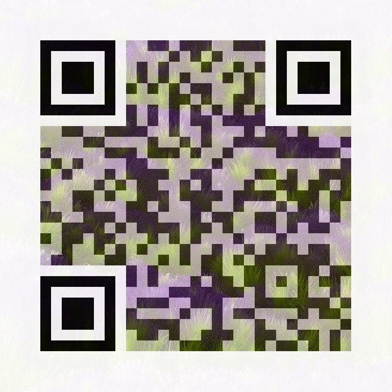 AI QR art — lavender field — scans to QR Code Harbor