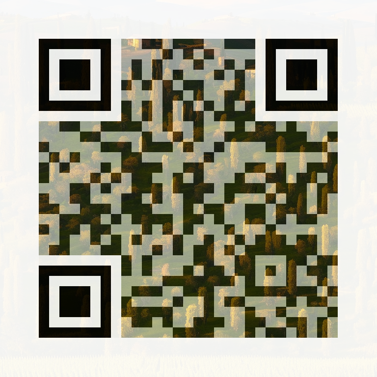 AI QR art — Tuscan vineyard — scans to QR Code Harbor