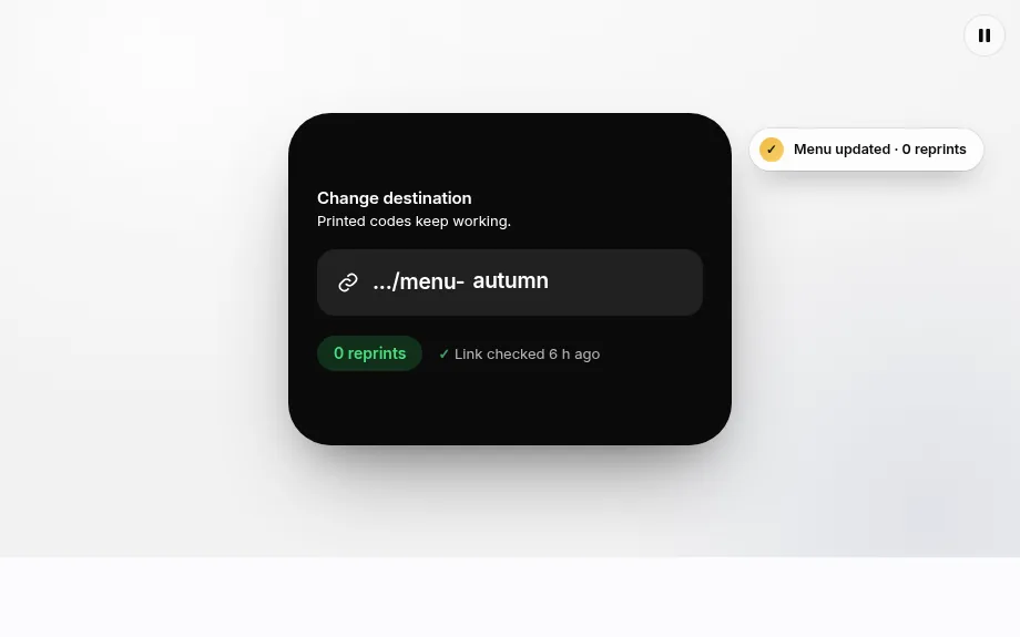 Changing a QR code's destination without reprinting